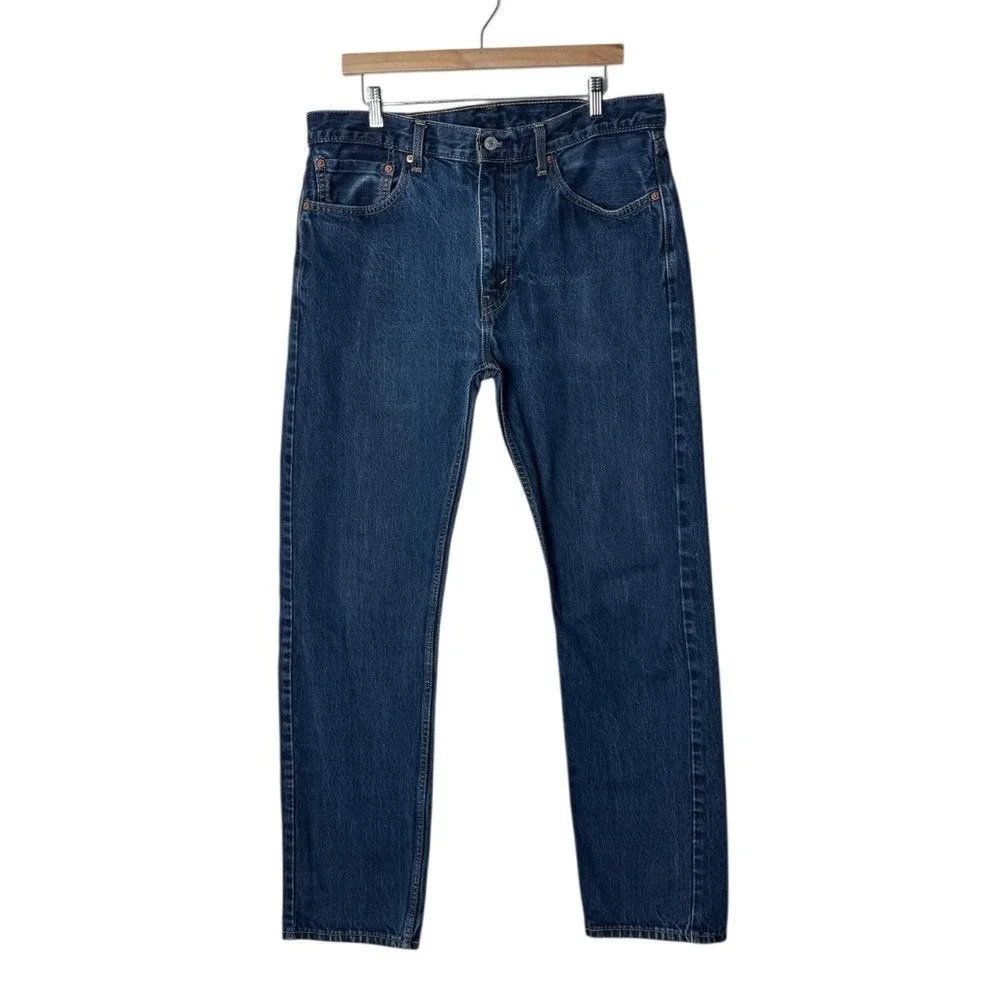 Levi's 505 Regular Mid Rise Regular Fit Straight Leg Jeans Denim Pants Men's 36‎